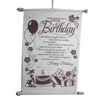 "Happy Birthday Wishes Scroll Message -2-006 - Click here to View more details about this Product